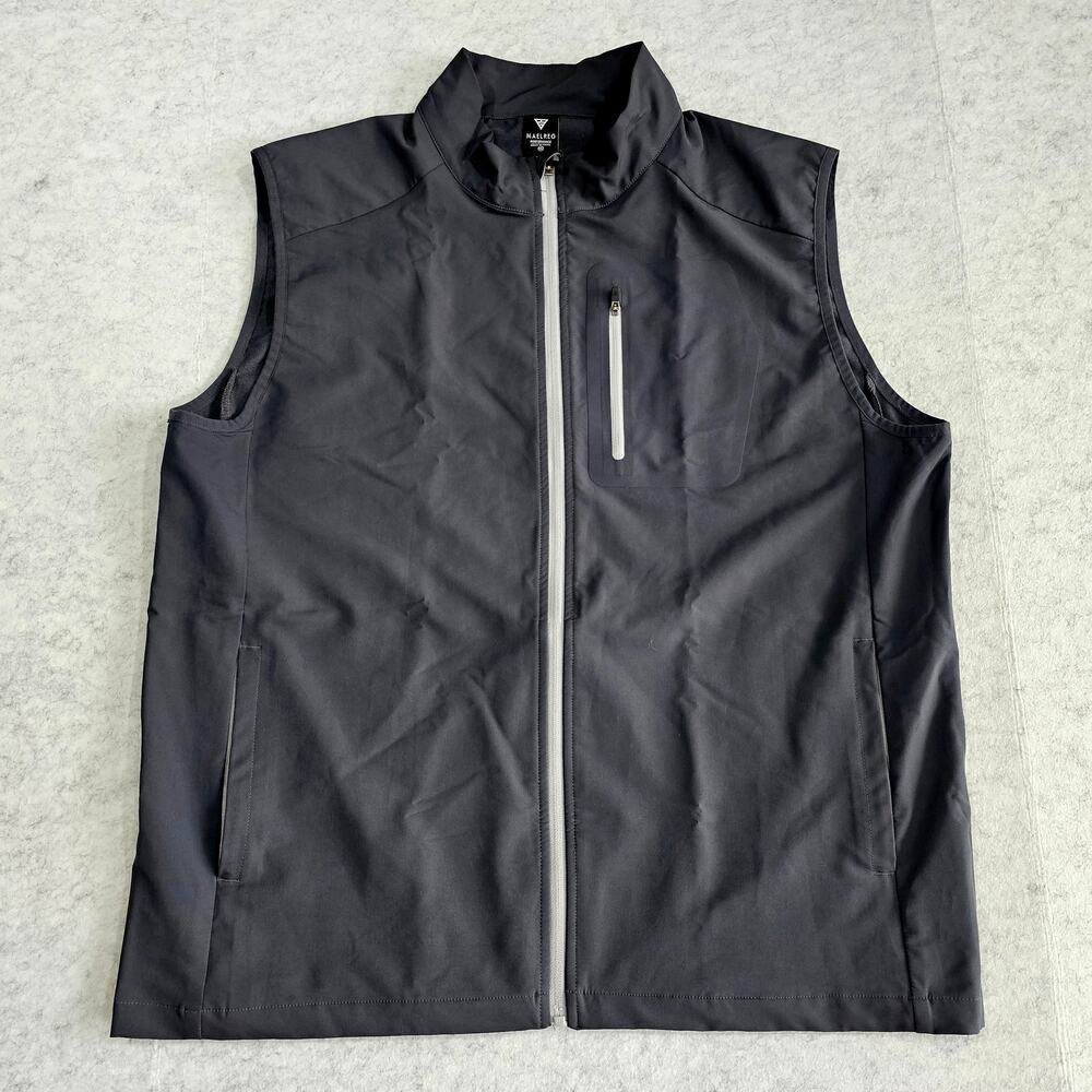Maelreg Performance Windproof Water Resistant Golf Vest with Zip Pockets, Sz XL